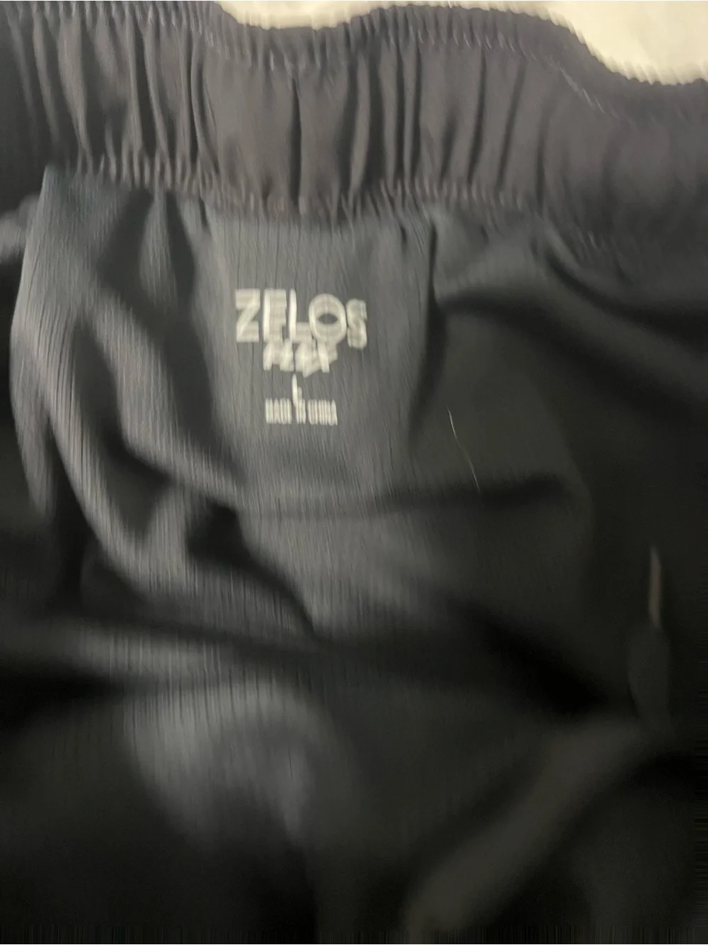 ZELOS Flex Men's Black Athletic Shorts with Liner and Drawstring size L